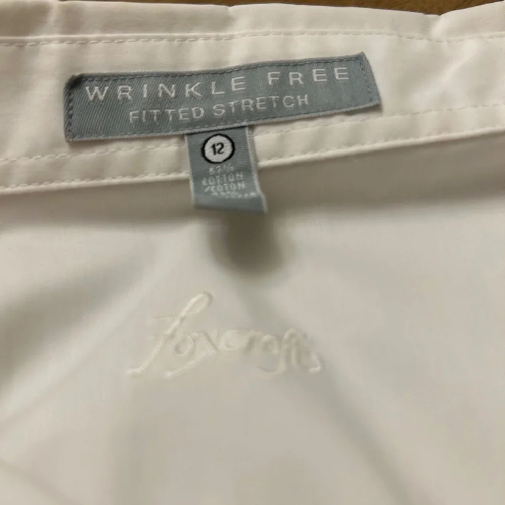 Foxcroft no-iron white button down shirt, size 12 - Picture 3 of 7